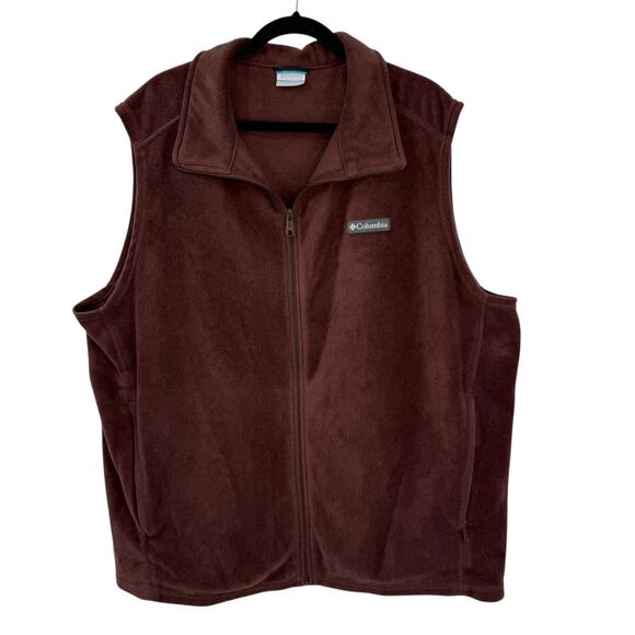 Columbia 3XT Tall Steens Mountain Fleece Vest Full Zip Pockets Brown Outdoors - Picture 1 of 8